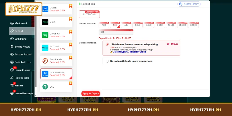Fast GCASH(QRPH) Pathways for HYPH777 Deposit